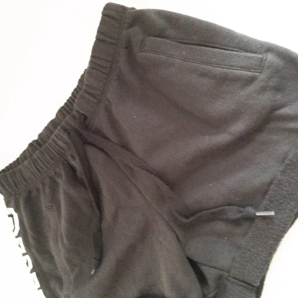 Victorias Secret Pink Black Fleece Shorts With White Logo Elastic Waistband S - Picture 9 of 12